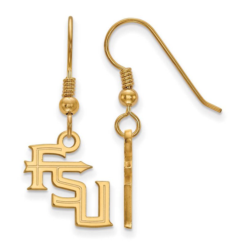 14k Gold Plated Silver Florida State Univ. Sm 'Fsu' Dangle Earrings